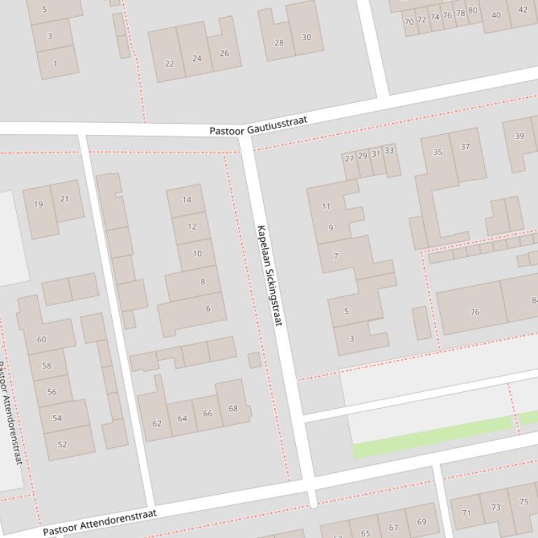 Kaart van de Kapelaan Sickingstraat.