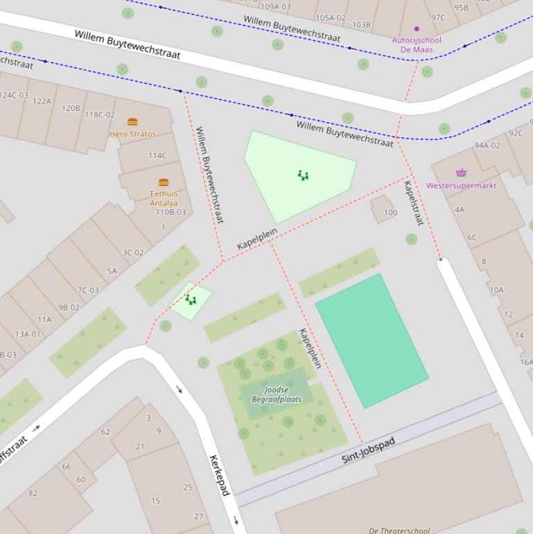 Kaart van het Kapelplein.