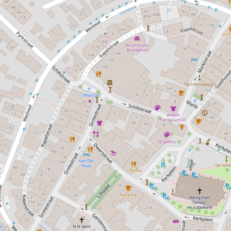 Kaart van de Kapelstraat.