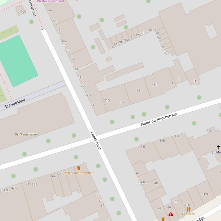 Kaart van de Kapelstraat.