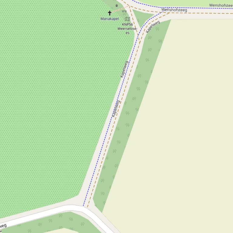 Kaart van de Kapelweg.