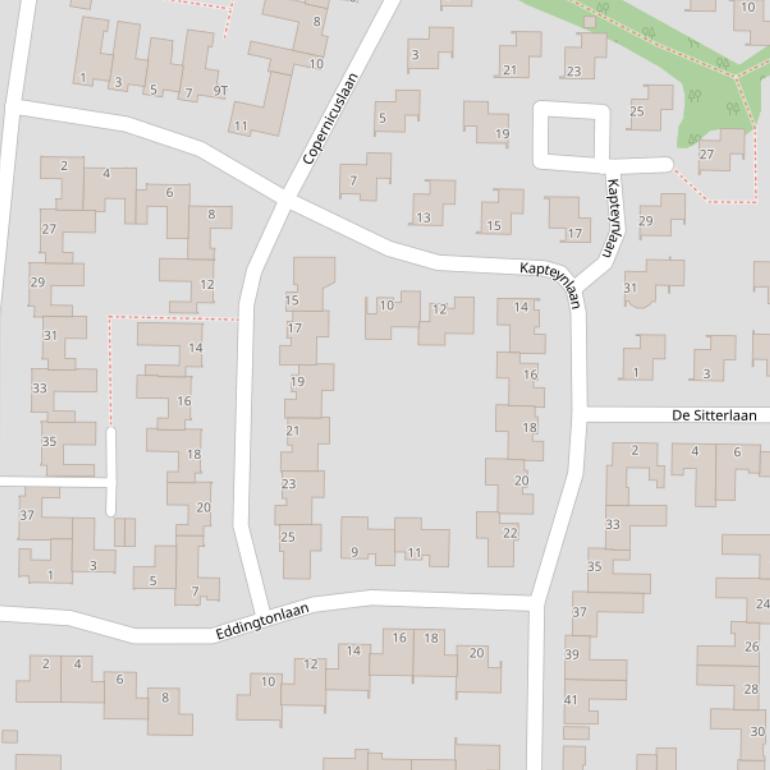 Kaart van de Kapteynlaan.