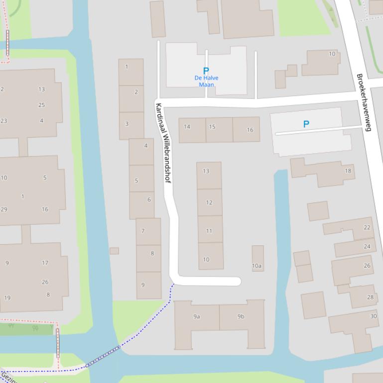 Kaart van de Kardinaal Willebrandshof.