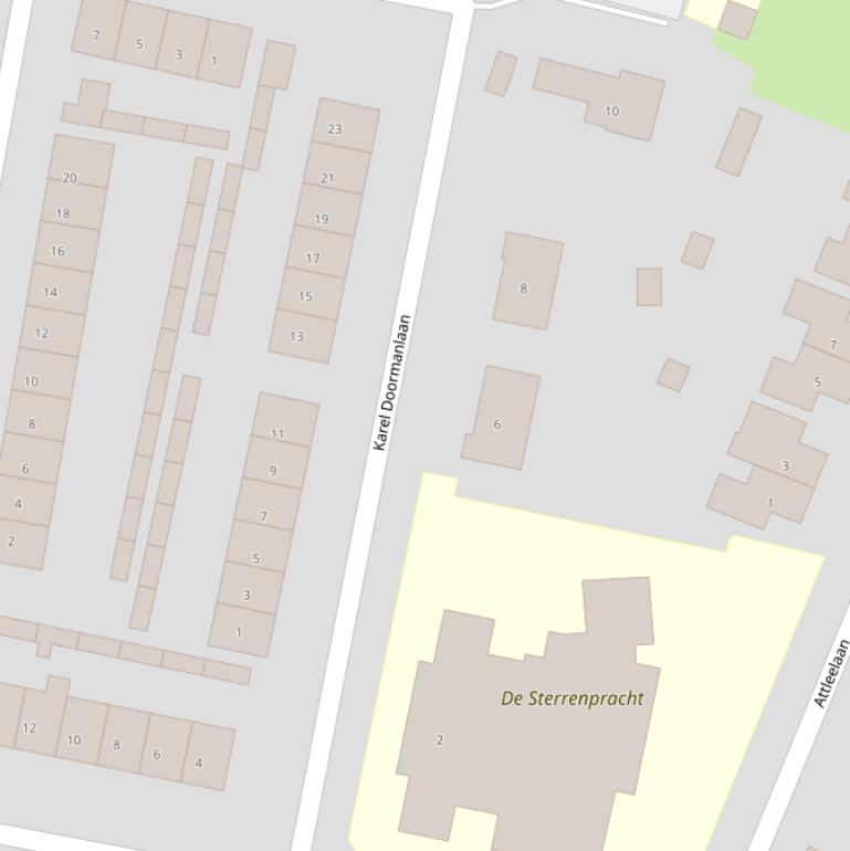 Kaart van de Karel Doormanlaan.