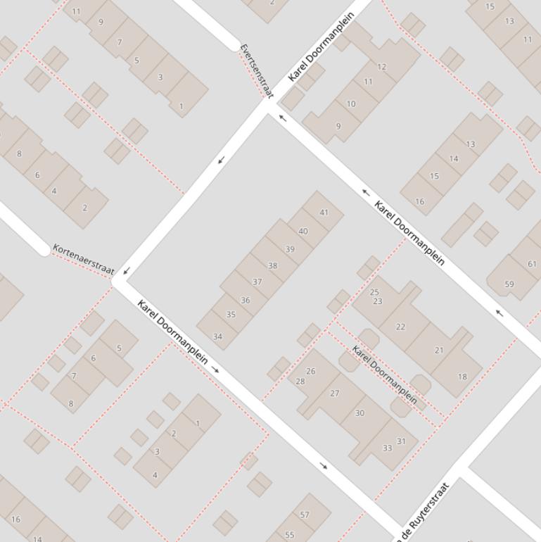 Kaart van het Karel Doormanplein.