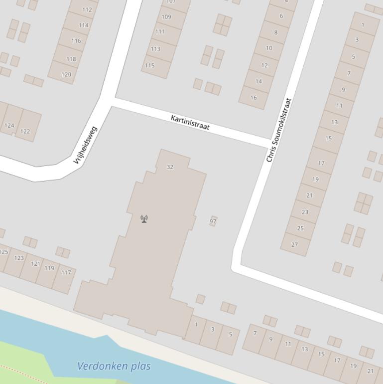 Kaart van de Kartinistraat.