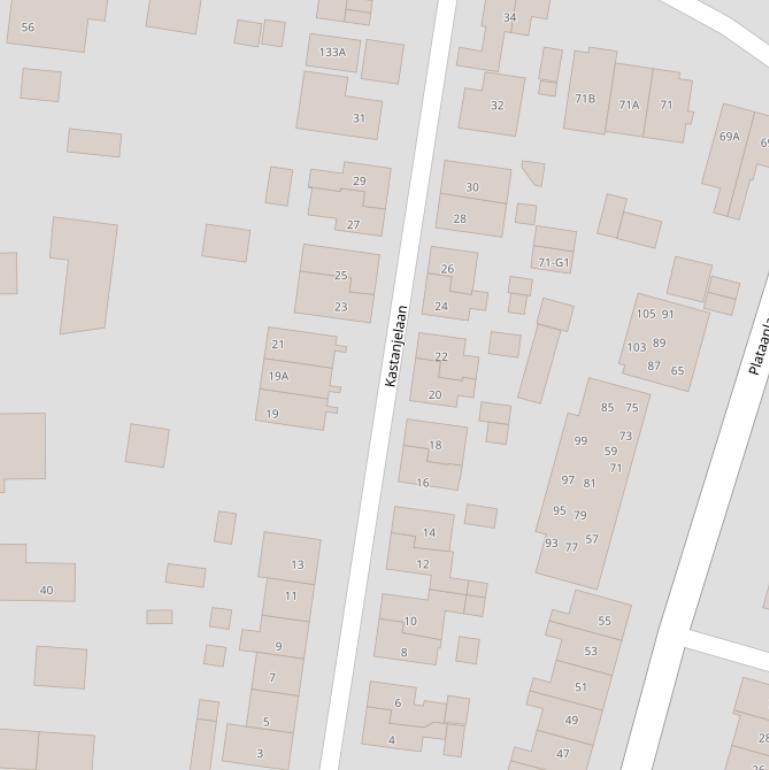 Kaart van de Kastanjelaan.