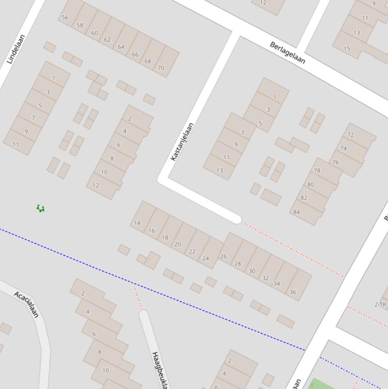 Kaart van de Kastanjelaan.