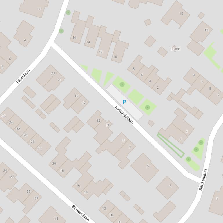 Kaart van de Kastanjelaan.