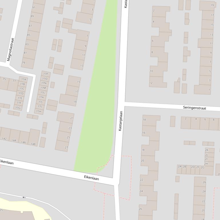 Kaart van de Kastanjelaan.