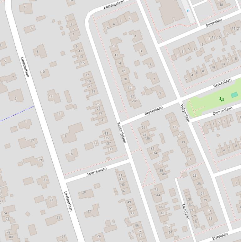 Kaart van de Kastanjelaan.