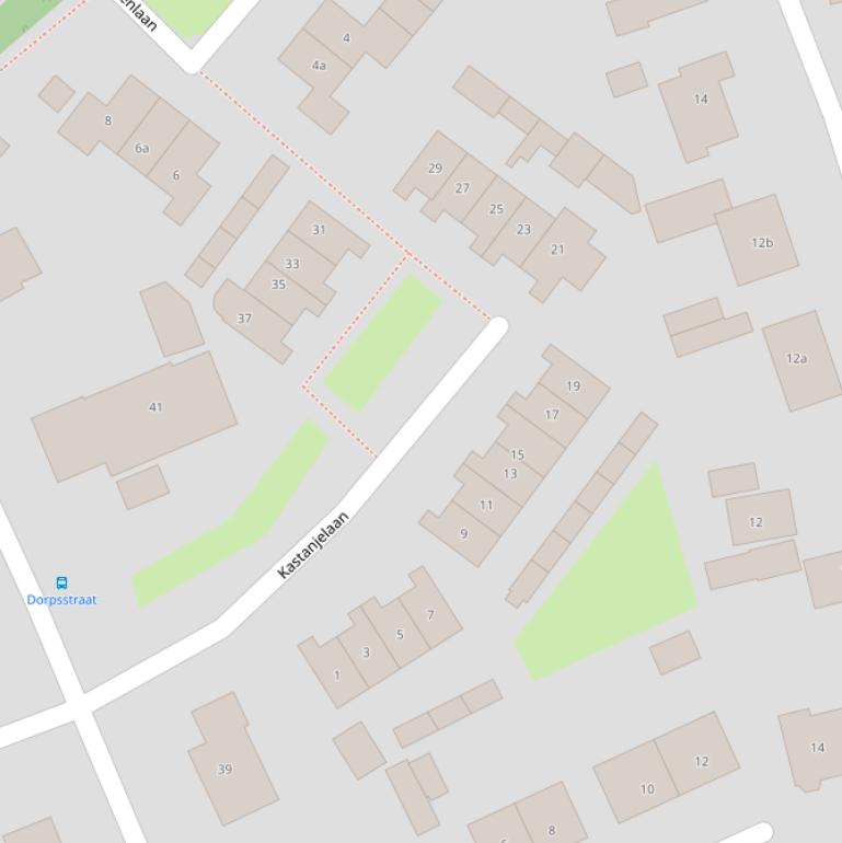 Kaart van de Kastanjelaan.