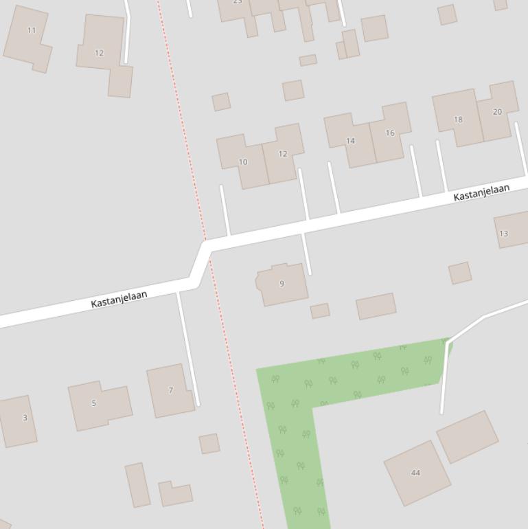 Kaart van de Kastanjelaan.