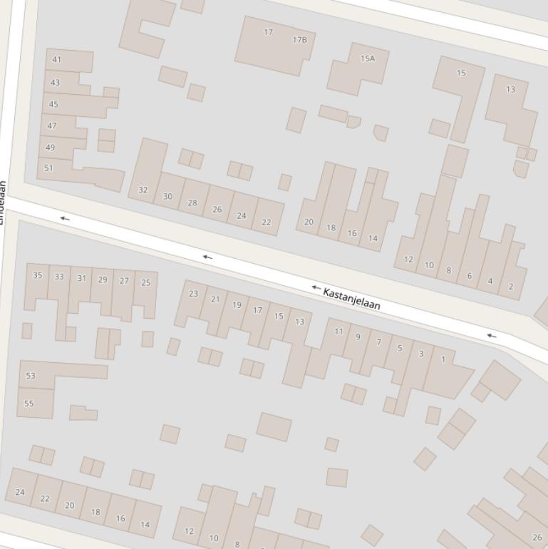 Kaart van de Kastanjelaan.