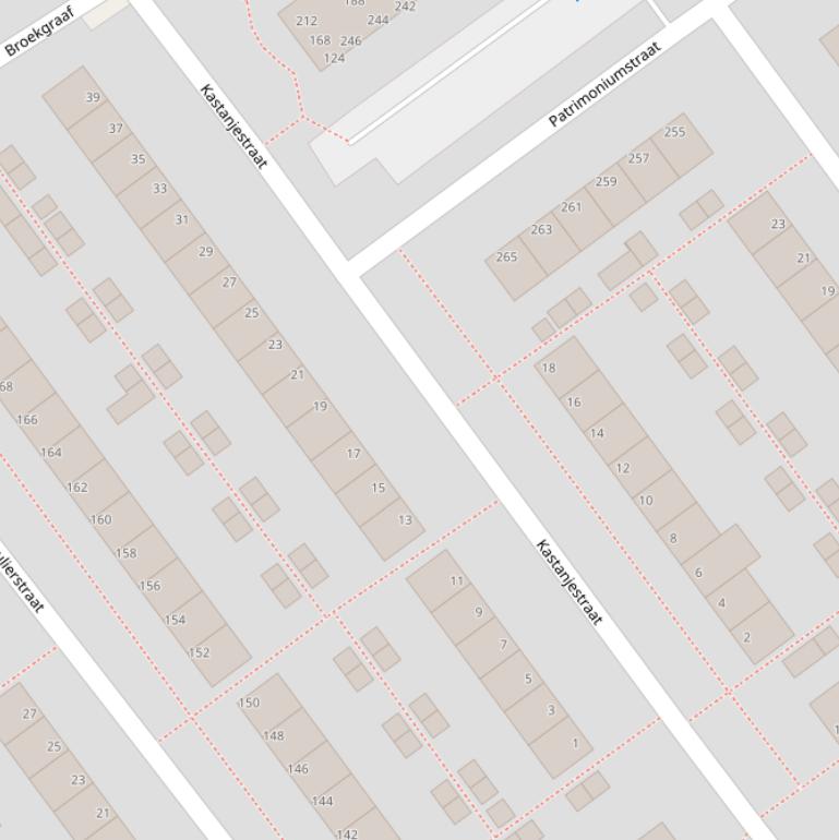 Kaart van de Kastanjestraat.