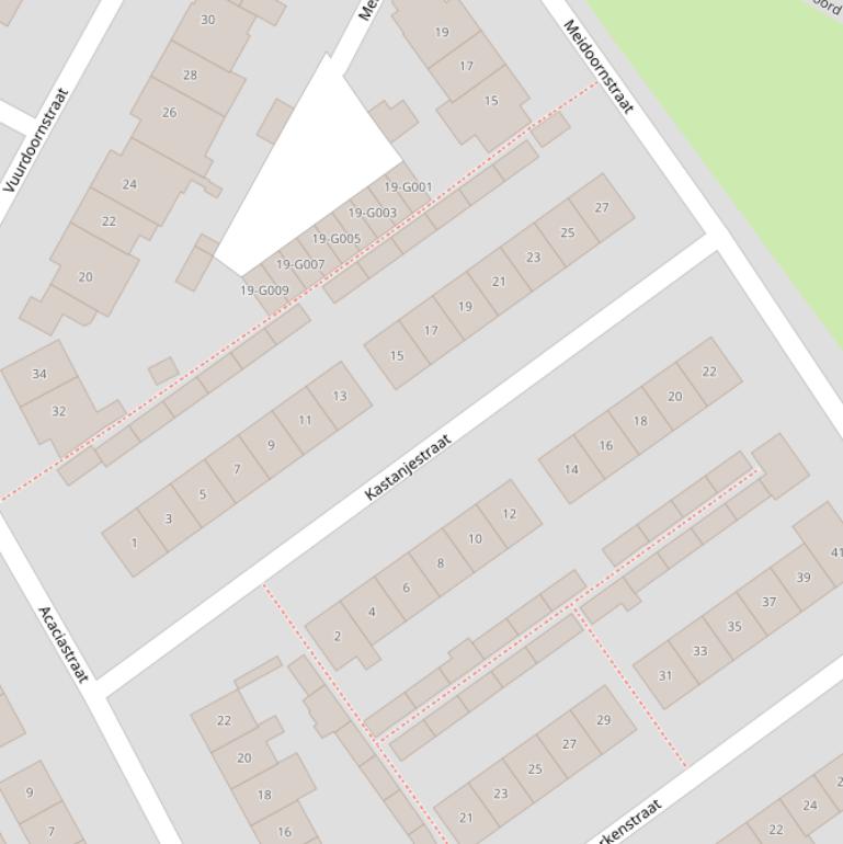 Kaart van de Kastanjestraat.