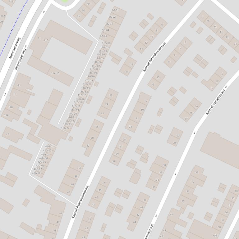 Kaart van de Kasteel Petersheimstraat.