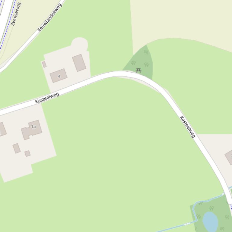 Kaart van de Kasteelweg.