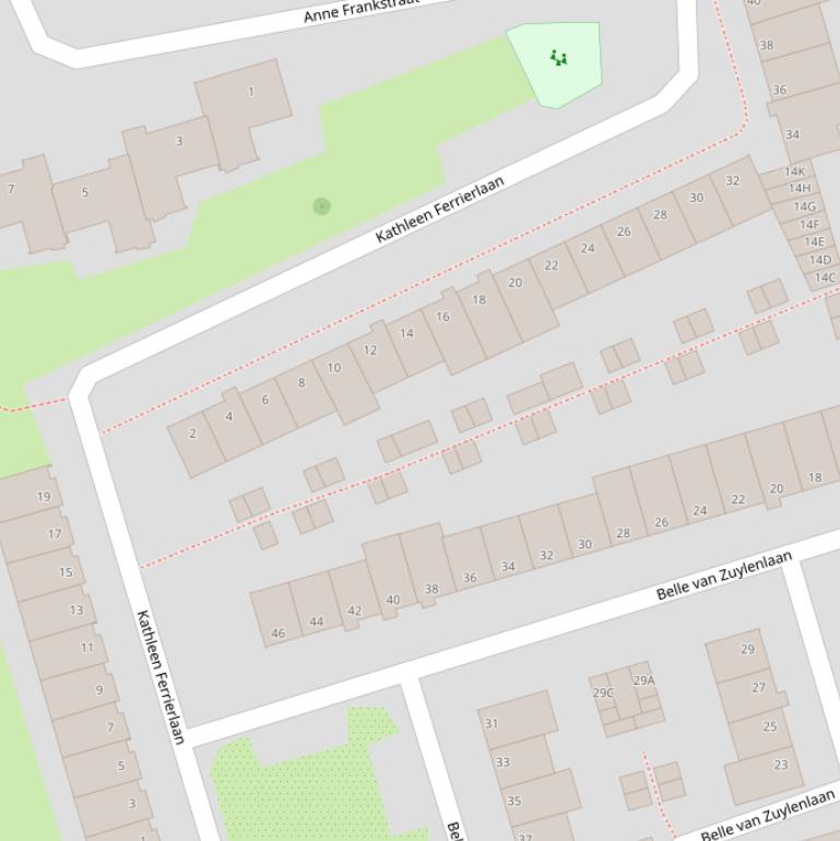 Kaart van  Kathleen Ferrierlaan.