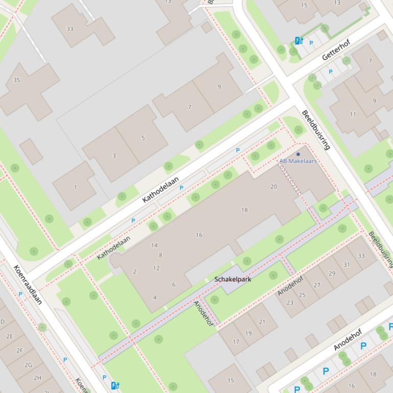 Kaart van de Kathodelaan.