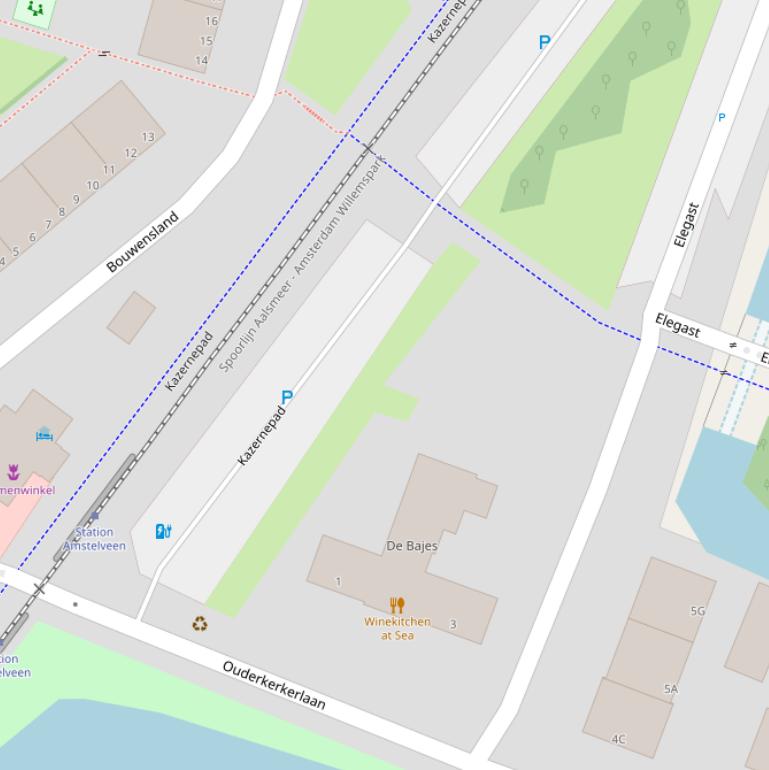 Kaart van het Kazernepad.