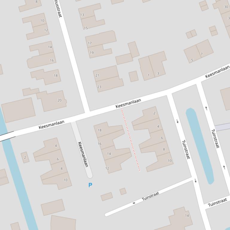 Kaart van de Keesmanlaan.