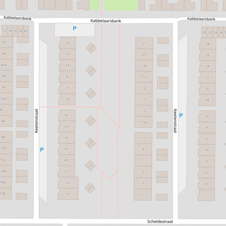 Kaart van de Keetenstraat.