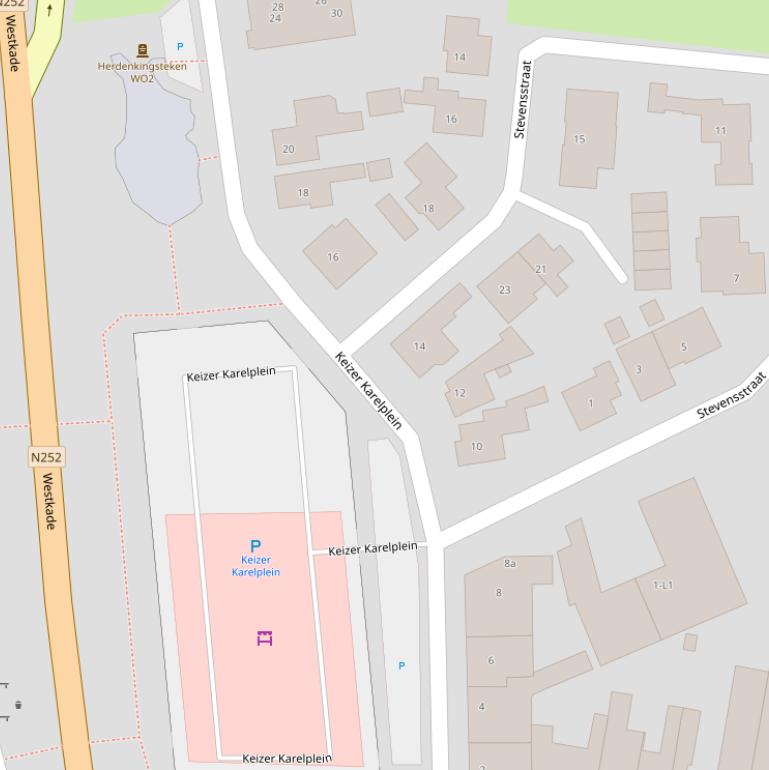 Kaart van het Keizer Karelplein.