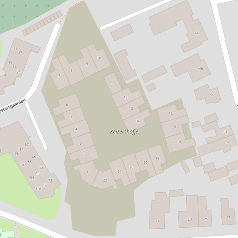 Kaart van het Keizershofje.