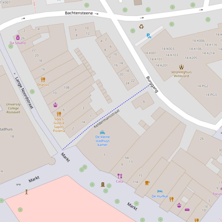 Kaart van de Keldermansstraat.