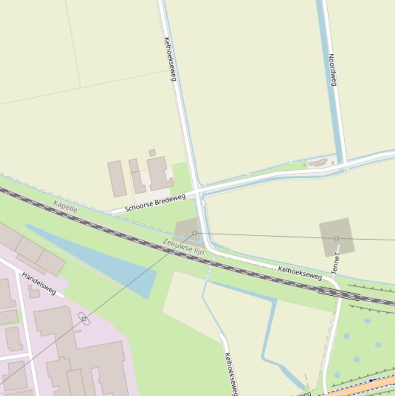 Kaart van de Kelhoekseweg.