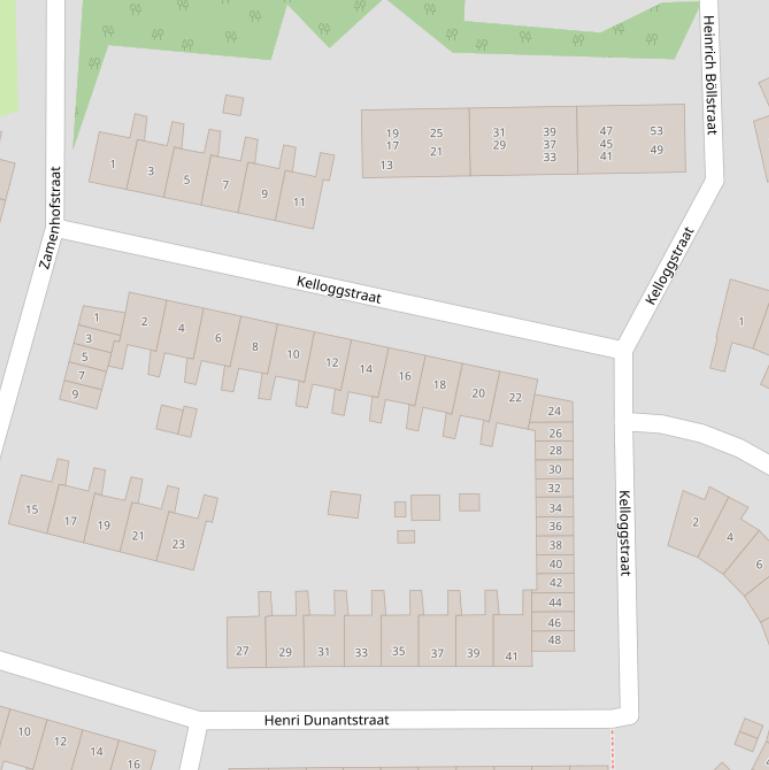 Kaart van de Kelloggstraat.