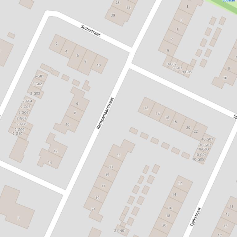 Kaart van de Kempenaarstraat.