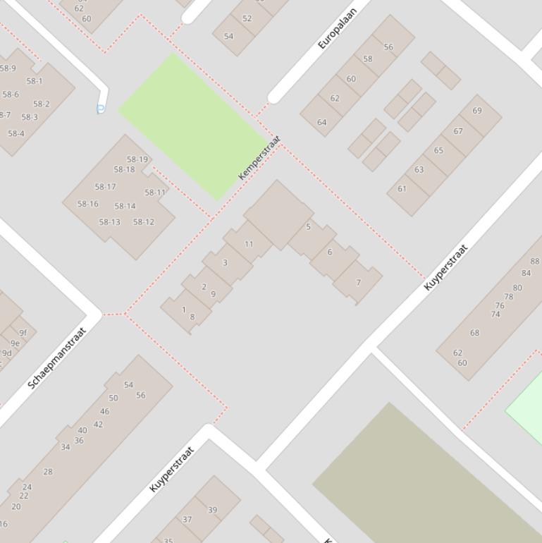 Kaart van de Kemperstraat.