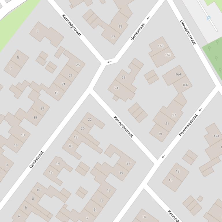 Kaart van de Kennedystraat.