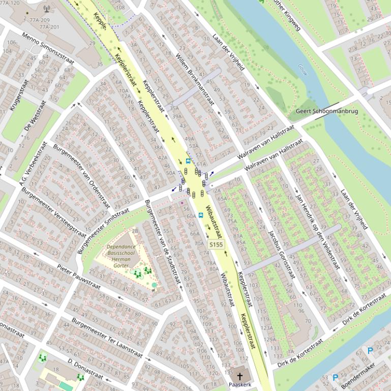 Kaart van de Kepplerstraat.