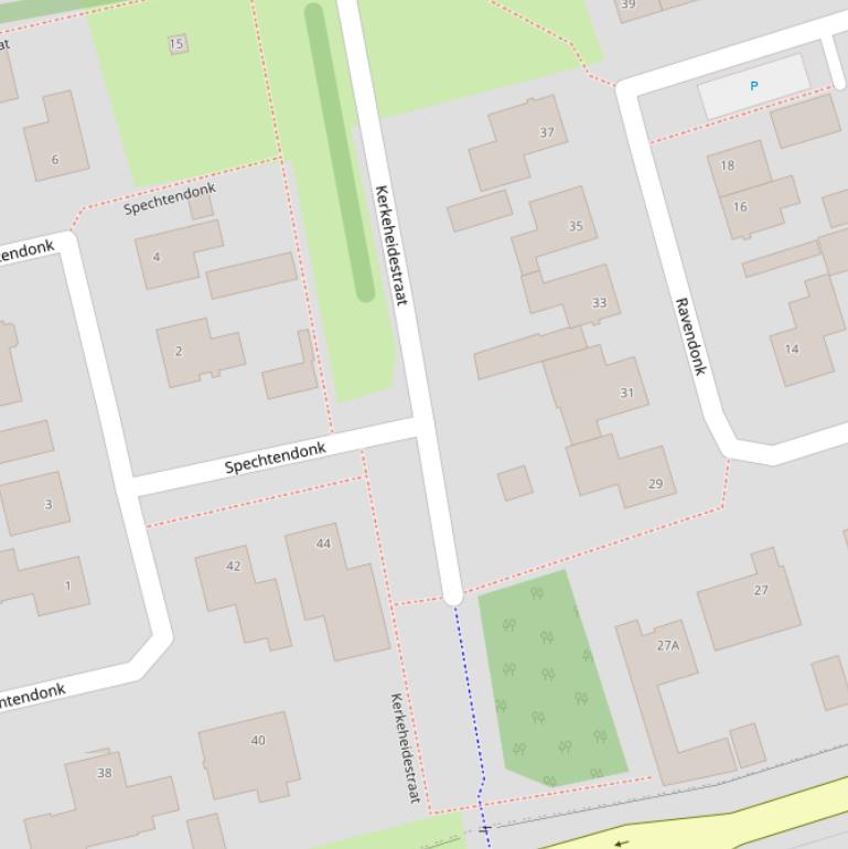 Kaart van de Kerkeheidestraat.