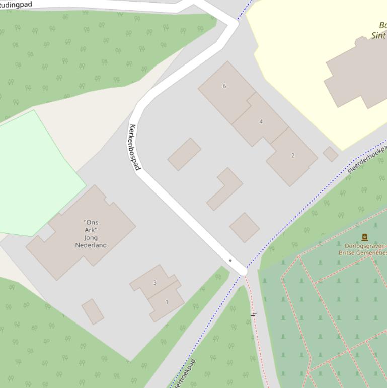 Kaart van het Kerkenbospad.