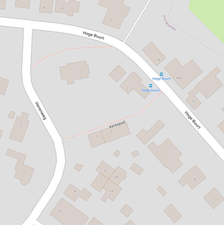 Kaart van het Kerkepad.