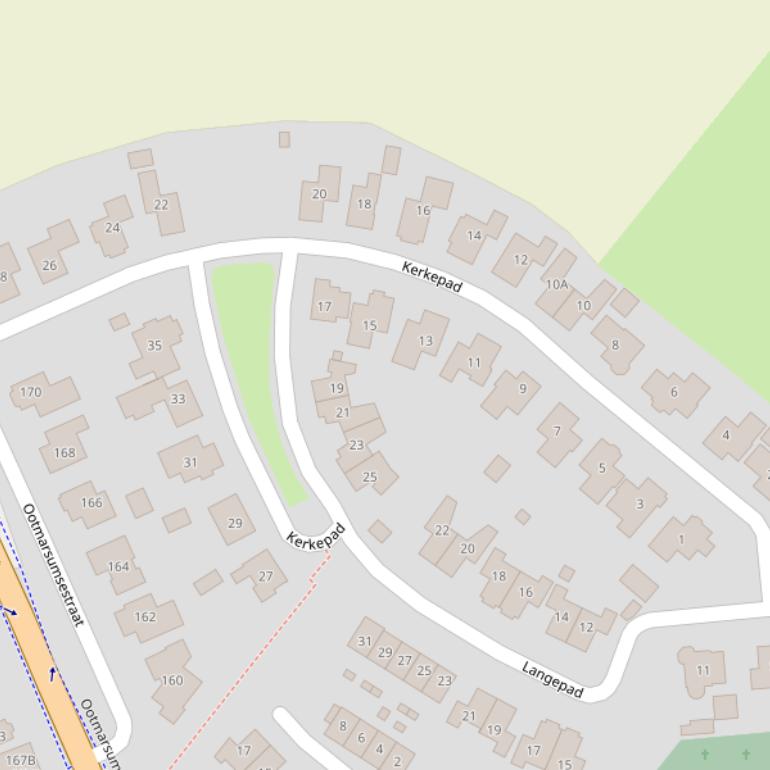 Kaart van het Kerkepad.