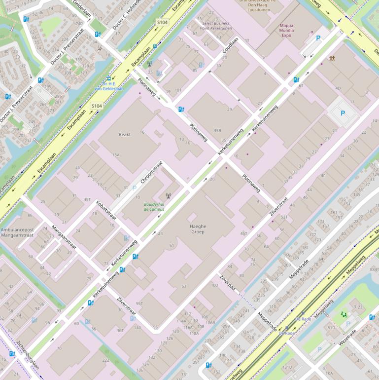 Kaart van de Kerketuinenweg.