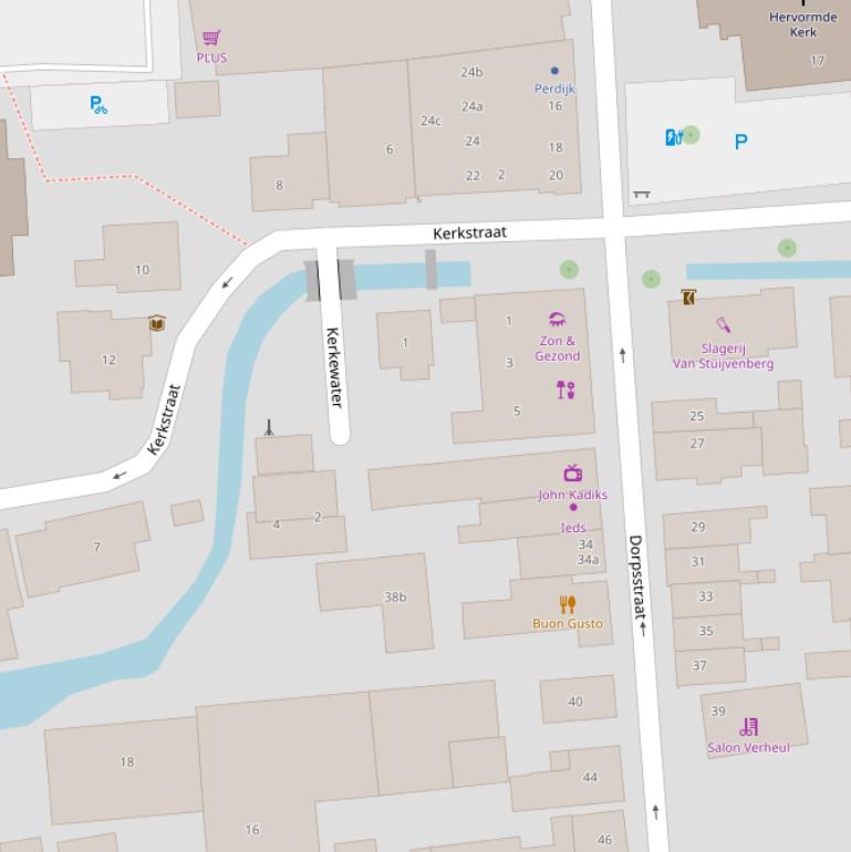 Kaart van  Kerkewater.