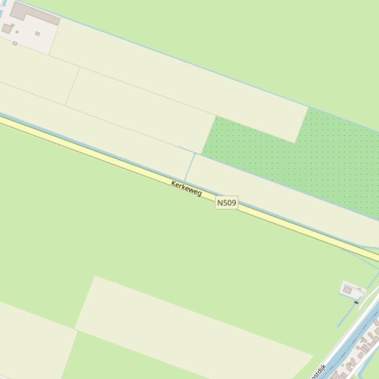 Kaart van de Kerkeweg.