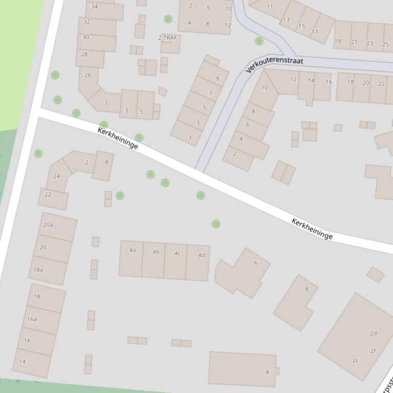 Kaart van  Kerkheininge.