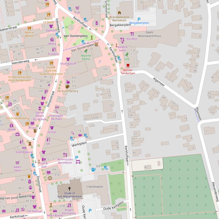 Kaart van de Kerkhoflaan.