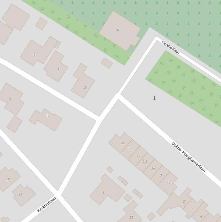 Kaart van de Kerkhoflaan.