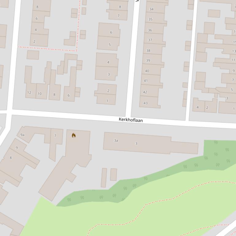 Kaart van de Kerkhoflaan.