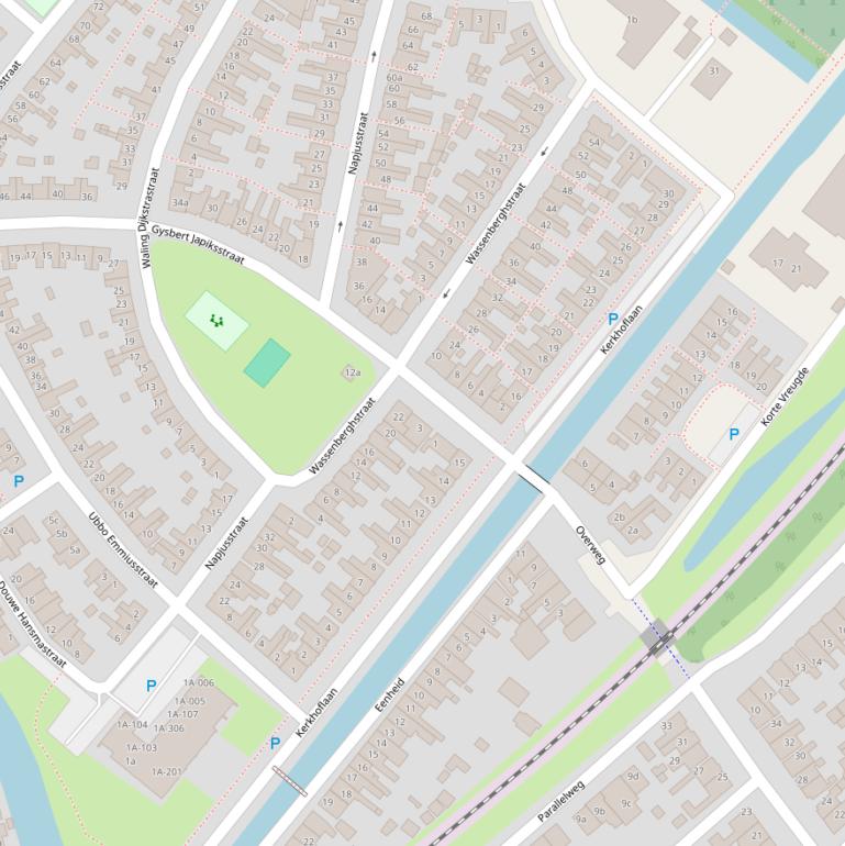 Kaart van de Kerkhoflaan.