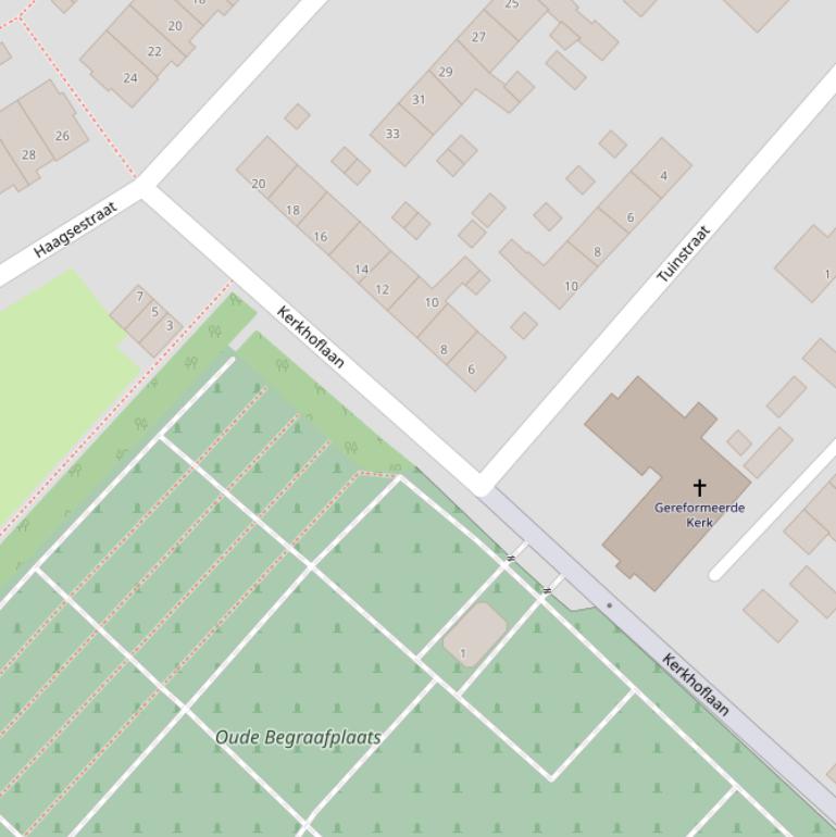 Kaart van de Kerkhoflaan.