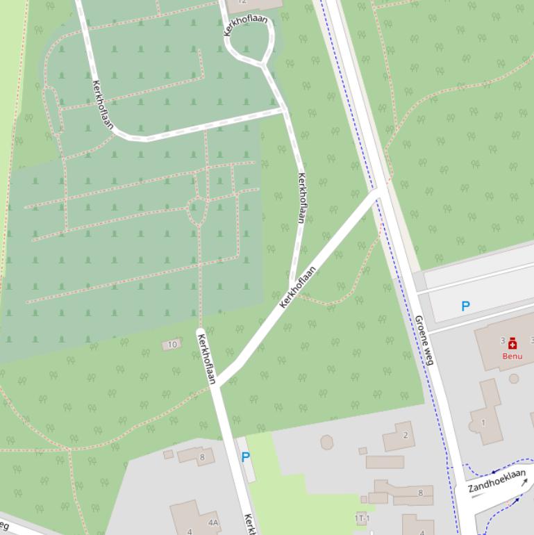 Kaart van de Kerkhoflaan.